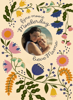 Fijne mooie moederdag fotokaart