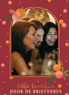 Kerstkaart bourdeaux met fotokader