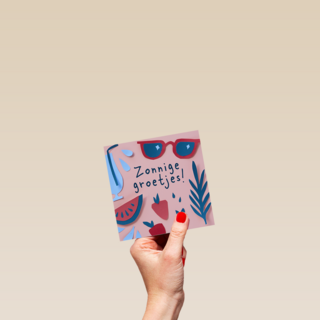 Zonnige groetjes roze