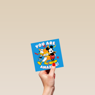 Bedankt kaart Mickey en Donald