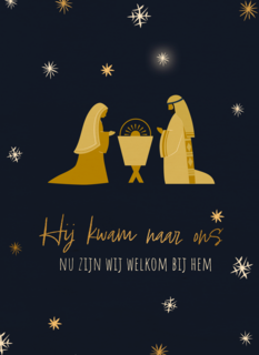 Kerstkaart religieus Jezus Maria Kribbe