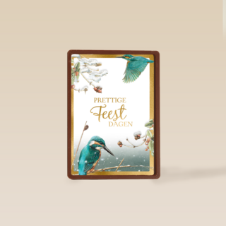 Kerstkaart marjolein bastin ijsvogel