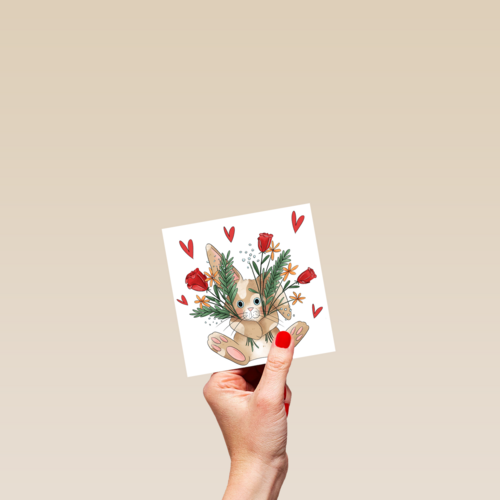 liefdekaart konijn bloemen matia studio