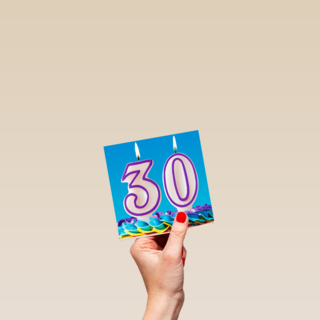 verjaardag kaart 30 kaarsjes