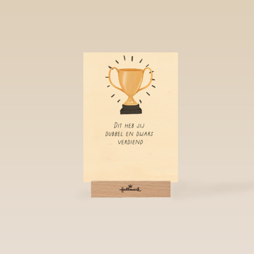 Complimentkaart dubbel en dwars verdiend