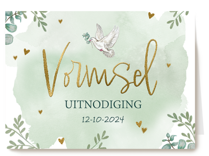 Vormsel uitnodiging groen
