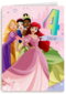 Verjaardagskaart 4 jaar Disney prinsessen