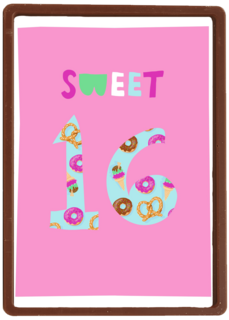 Verjaardagskaart roze sweet 16 tiener meisje