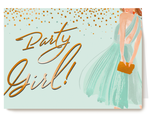 verjaardag kaart stijlvol party girl