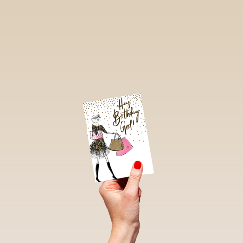 Verjaardagskaart tiener meisje en jonge vrouw Hey birthday girl