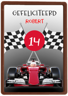 Verjaardagskaart raceauto