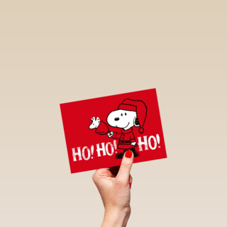 Kerstkaart Snoopy hohoho