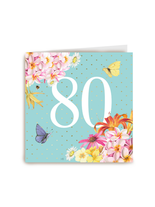 Kaart flowers by Marjolein Bastin verjaardagskaart 80 jaar