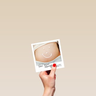 polaroid kaart geboorte zwangerschap meisje