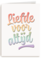 trouwkaart met liefde voor altijd in regenboog