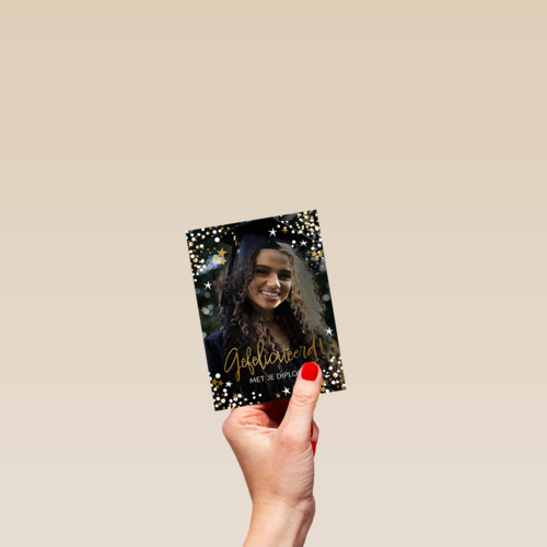 Geslaagd Gefeliciteerd Sparkle Fotokaart