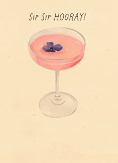 Verjaardagskaart cocktail sip sip hooray