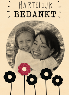 bedankt met vijf bloemen