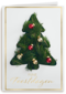 Kerstkaart klassiek wit met kerstboom