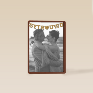 fotokaart staand slinger vlag getrouwd