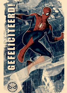 Spiderman kaart gefeliciteerd