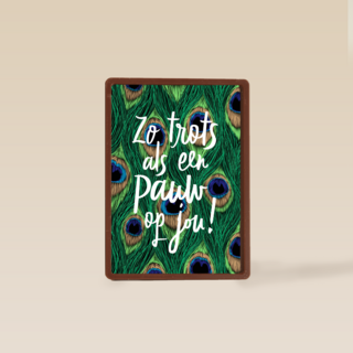 geslaagd kaart zo trot als een pauw