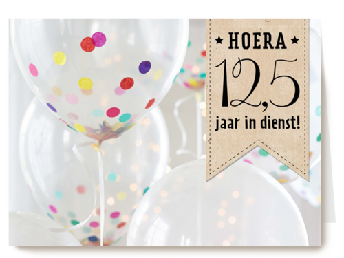 ballonnen hoera 12 5 jaar in dienst