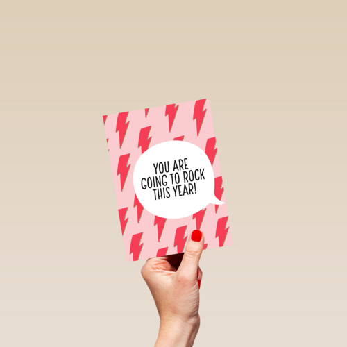 nieuwjaarskaart goede voornemens you are going to rock this year