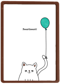 Verjaardagskaart Kat Feestbeest