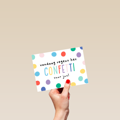 Verjaardagskaart man vrouw hip Vandaag regent het confetti