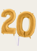 Cijferballon 20 Jaar Goud XL