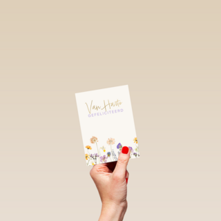 Verjaardagskaart veldbloemen van harte