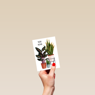 verhuisbericht kaart plantjes folio