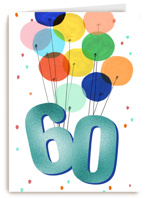 Verjaardagskaart 60 met ballonnen