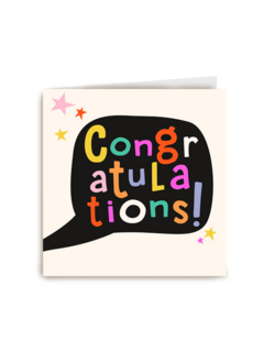 gefeliciteerd kaart vrouw felicitatie kleurige letters
