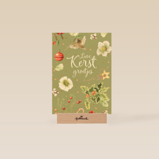 kerstkaart marjolein bastin lieve kerst groetjes vogeltje