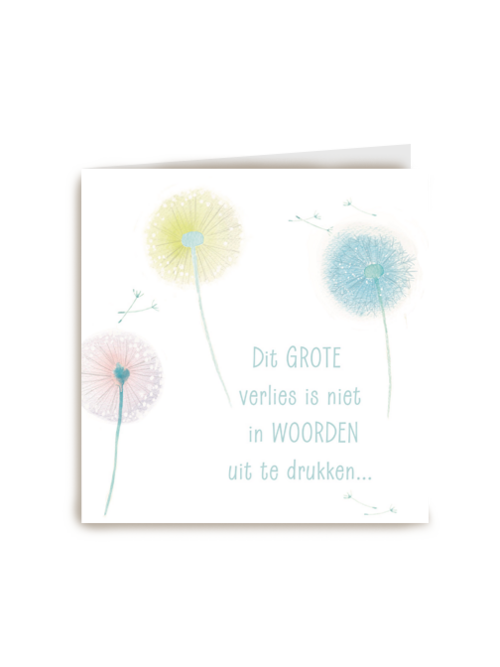 dit verlies is niet in woorden uit te drukken kaart