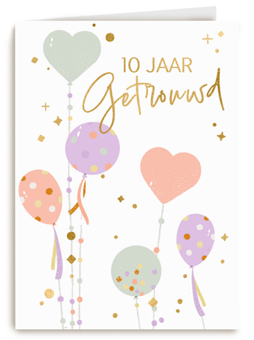 Ballonnen 10 jaar getrouwd
