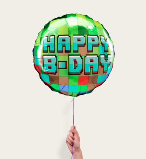 Ballon Minecraft Happy Birthday Multi