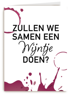 hart onder de riem kaart zullen we samen een wijntje doen