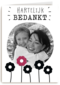 bedankt met vijf bloemen