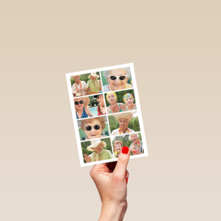 dubbele fotokaart staand acht gelijke foto