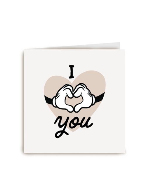 Liefde kaart Mickey en Minnie handen