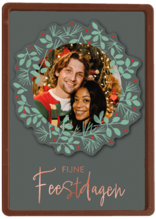 Fijne feestdagen kerstkrans fotokaart