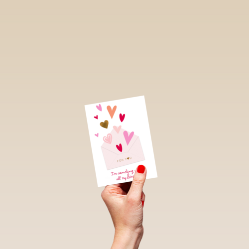 Valentijnskaart Romantisch hartjes for you