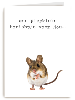 Zomaar kaart een piepklein berichtje Furry cuddles muis
