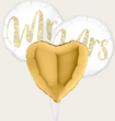 Ballonnentros Huwelijk Man en Vrouw Goud Wit
