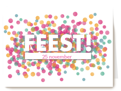 uitnodiging feest confetti roze