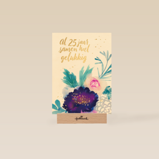 Huwelijkskaart al 25 jaar samen heel gelukkig