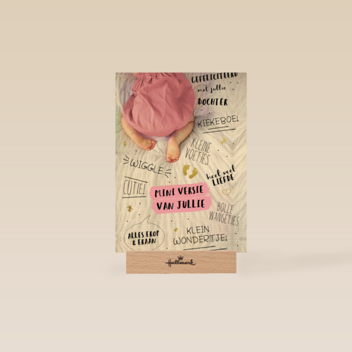 een mooie roze mini versie van jullie
